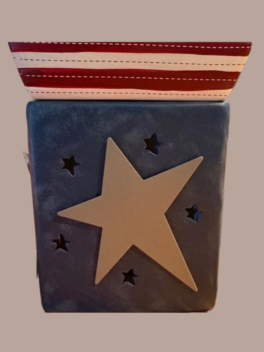 Scentsy Wax Warmer Electric Retired Liberty Patriotic Tin Stars - Picture 6 of 15
